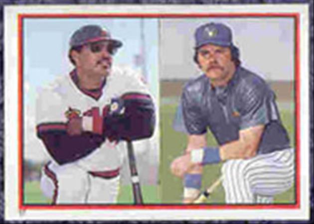1983 Topps Baseball Stickers     017      Reggie Jackson and#{Gorman Thomas
